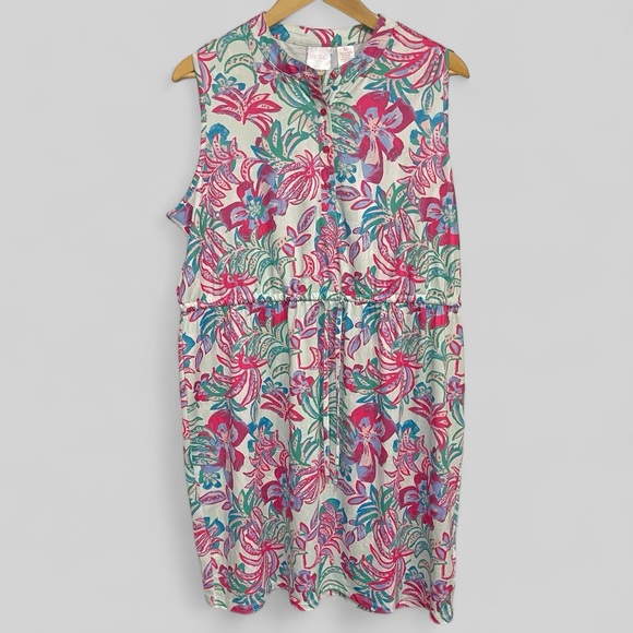 Stella Parker Dresses & Skirts - Stella Parker Collection Womens Floral Dress Size XL Sleeveless Pullover Pink
